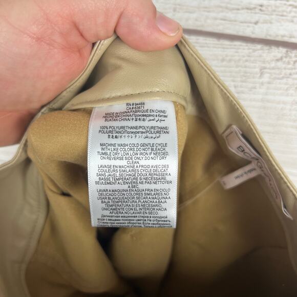 BCBG Generation Women's Khaki Faux Leather Tie Waist Pants Size XS - Picture 7 of 7